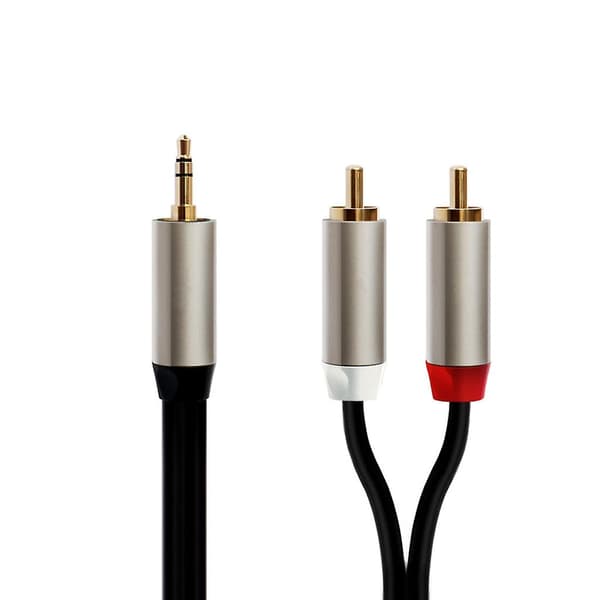 RCA til 3,5 mm kabel RCA lydkabel hann til hann jack-adapter for MP3 til høyttaler 3m