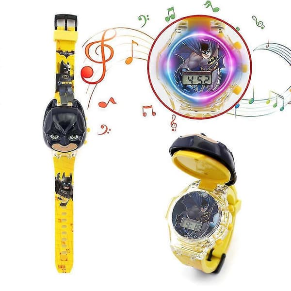 【2F】Blinkande ljus musikklocka barnleksaker pojkar flickor Marvel Avengers lysande klocka Batman