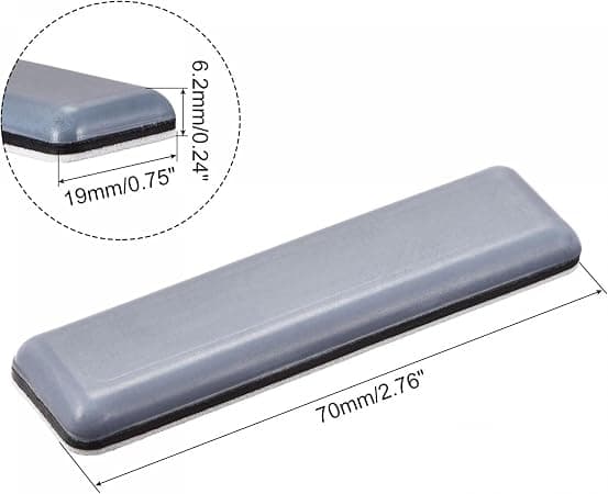70 mm x 19 mm 12 st rektangulära PTFE möbeltassar, självhäftande
