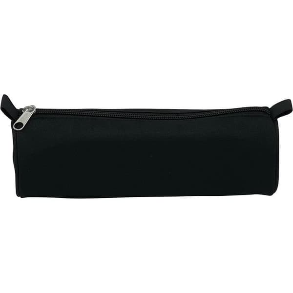 Basic pyöreä penaali - Musta - Suuri - Ø7x22 cm - 600D polyesteri - Tukeva vetoketju - Alkaen 6 vuotta+
