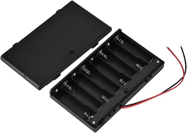 [2F]8 × AA batteriholder, ABS batteriopbevaringsboks med afbryder DXGHC