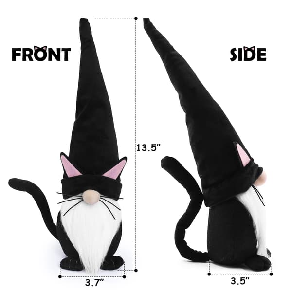 Sort Kat Tomte Gnome Halloween Dekorationer Hjemmegave Indretning
