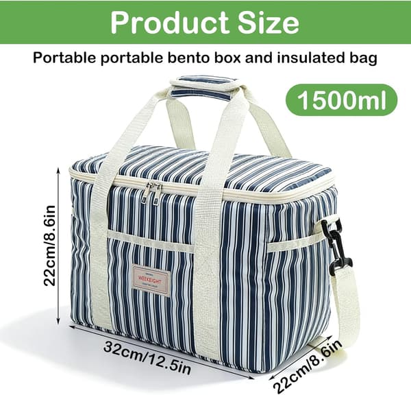 15L isolert lunsjpose, vanntett Oxford-stoff lunsjpose, isolert matpose