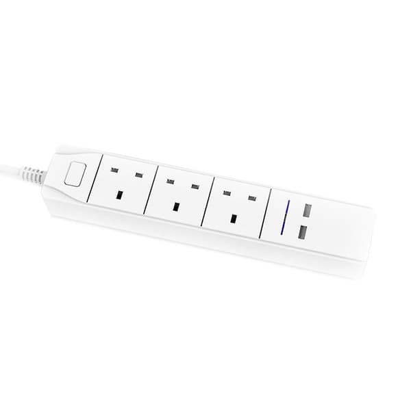 Smart Wifi App-kontrollerad grenuttag med 3 uttag, 2 USB-snabbladdningsuttag, app-kontrollerat eluttag