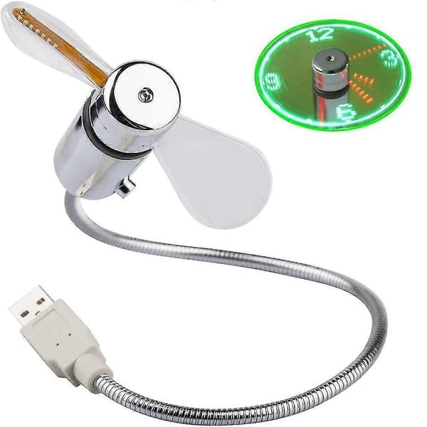 【2F】Uusi USB-kellotuuletin reaaliaikaisella kellonäyttötoiminnolla