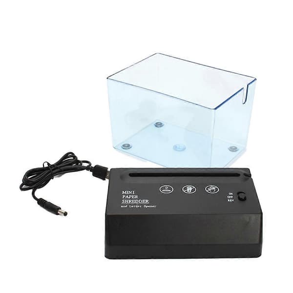 【2F】Bærbar Mini Papir Elektrisk USB Batteridrevet Dokument Papirkutter for Hjemmekontor