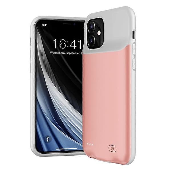 6000mAh Oppladbart Batteri Mobiltelefon Lader Deksel Kompatibel For iPhone 12 mini 5.4 tommer PinkGold