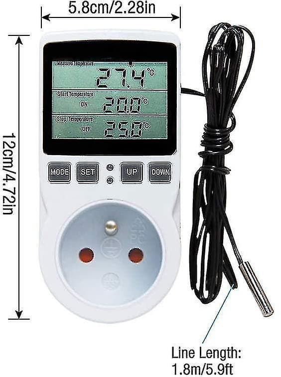 [2F]Digital temperaturkontroller oppvarming kjøling termostat plugg LCD temperaturkontroller 230V For