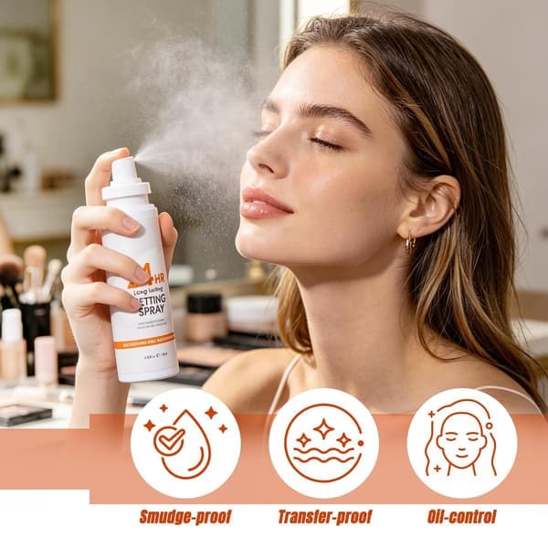 Makeup Setting Spray – 24 timmars långvarig lättviktig icke-fet fin dimma finish – 2-pack