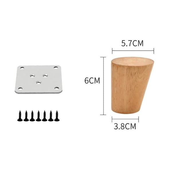 4 træmøbelben (6 cm massive træben med vinkel)