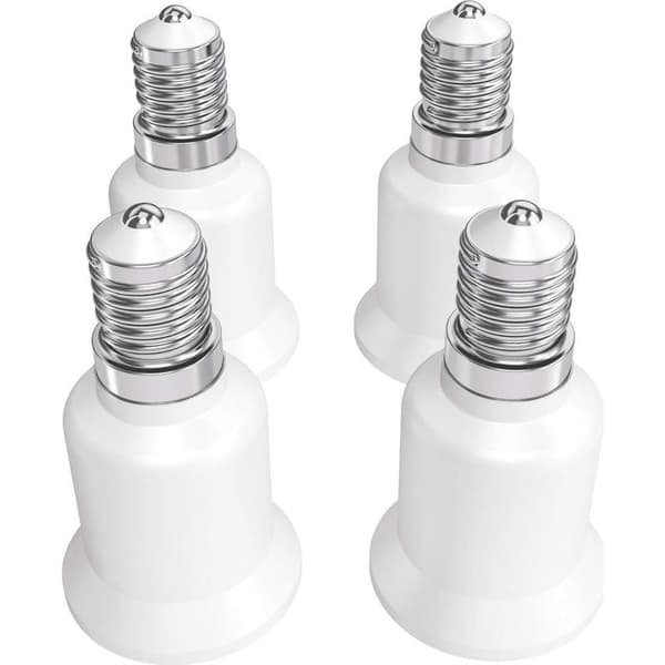 4x Sokkeladapter - E14 til E27 Sokkelomformer - E27 Lampeholderadapter for Halogen LED-pære