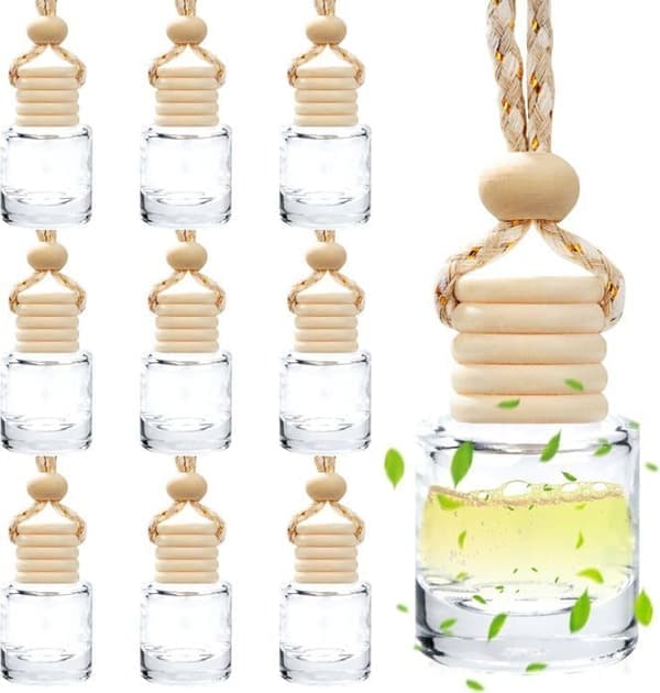 Påfyllningsbara bilparfymflaskor Glas eterisk oljediffusor Transparent aromaterapi