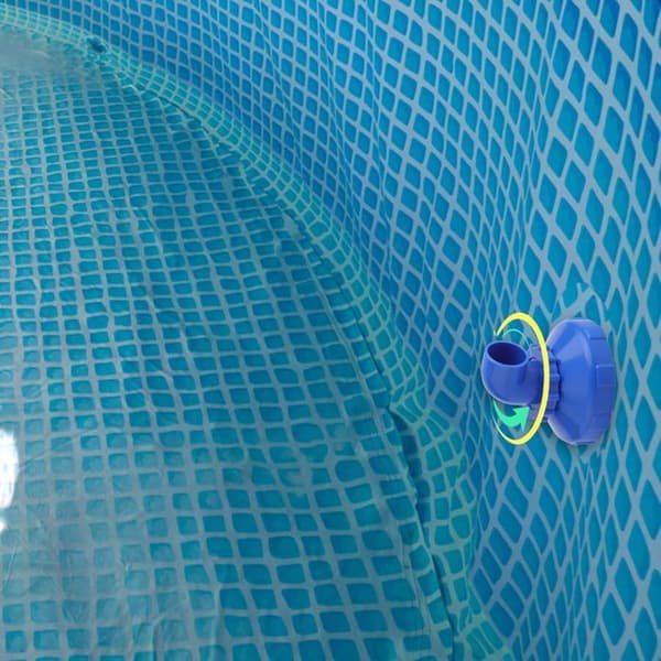Poolreturdyse - 1 stk. - Blå plast - 360° rotation - Til Intex og Bestway - Diameter 8,9 cm