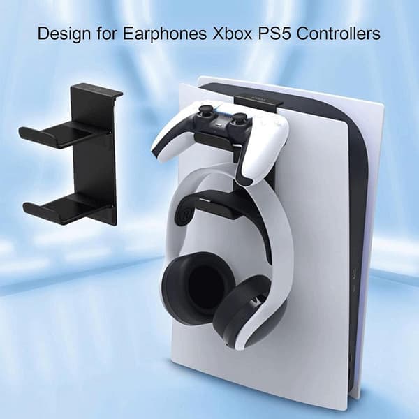 PS5 Headset Stativ, Avtakbart Stabilt Spillkonsollstativ, Hodetelefonstativ, PS5 Hodetelefon Veggfeste, PS5 He