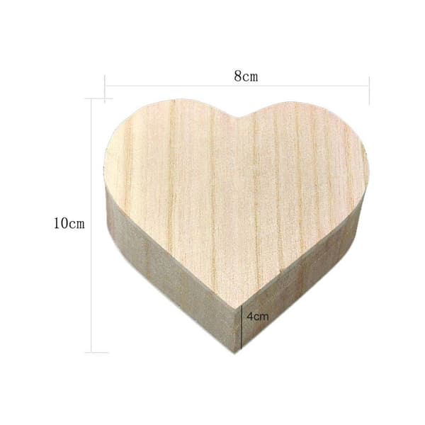 Hjerteformet opbevaringsboks til smykker, bryllupsgaver, makeup, kosmetik, øreringe, ringe og kontoropbevaring - Træ makeup-organizer