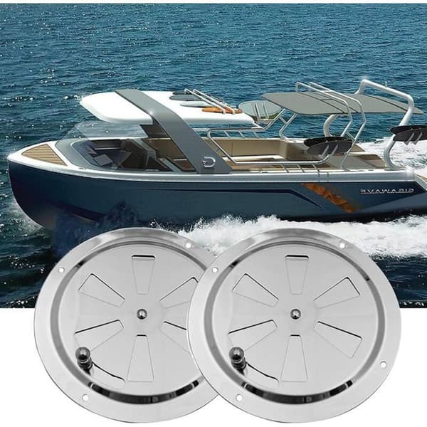 Ventilationsrist i rustfrit stål - 1 stk, 125 mm - Velegnet til yacht, båd, autocamper, hus