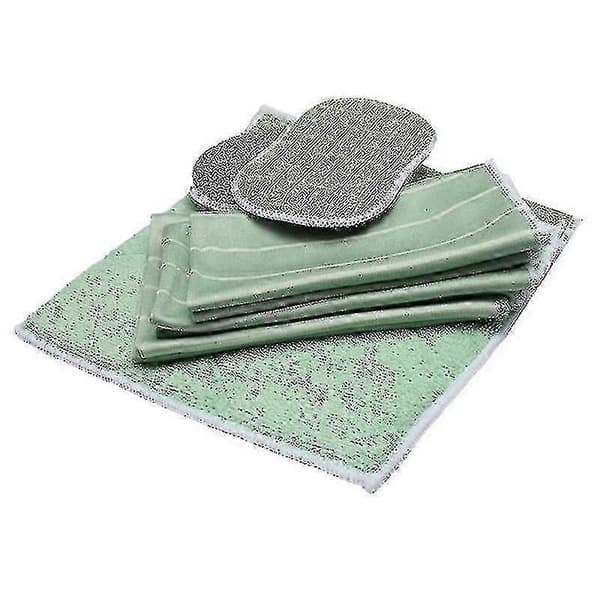 Set med 6 mikrofiberdukar i bambu för fönster, speglar, kakel