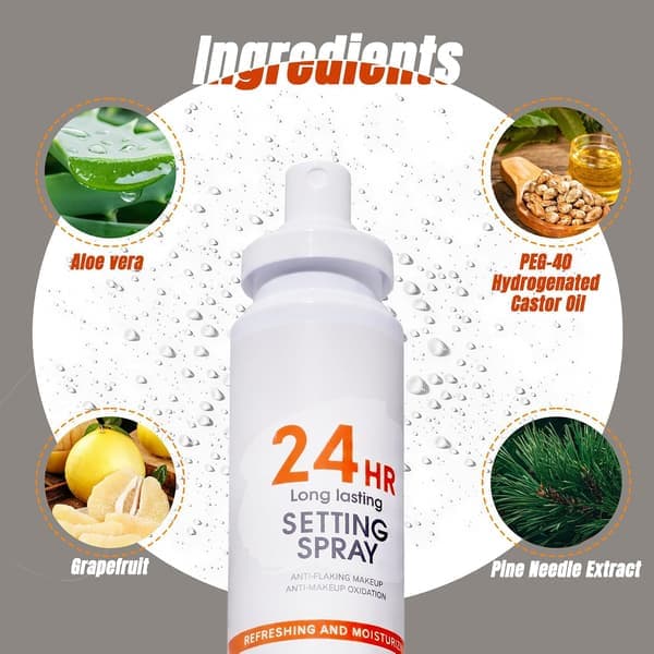 Makeup Setting Spray – 24 timmars långvarig lättviktig icke-fet fin dimma finish – 2-pack