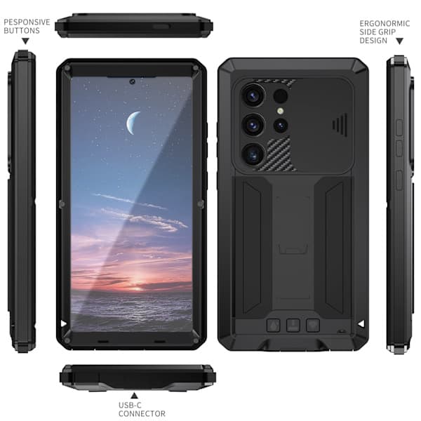 Tech-Protect Galaxy S24 Ultra Shell Kevlar Pro Cam Sort størrelse 100