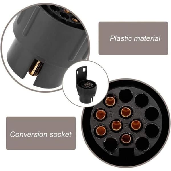 7-pin til 13-pin tilhengeradapter, universelt vanntett tilbehør, bil, lastebil