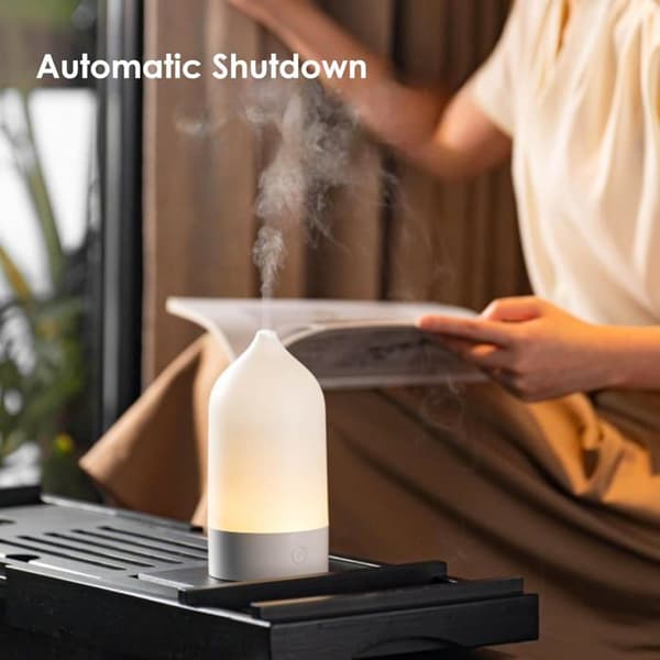Duftoliediffuser med automatisk slukfunktion, 120 ml, 7-farvet LED-belysning, ultralydskombination
