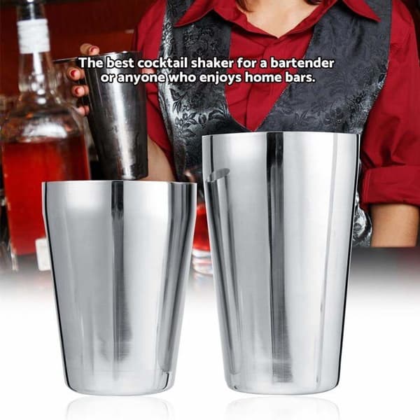 Boston cocktailshaker - 1 stk, rustfrit stål, 600/450ml - Velegnet til amatører, bartendere