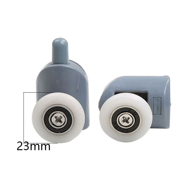 23 mm brusedør rulle – rustfrit stål og PA-plast – 8 ruller til 4-6 mm glasdøre – nem installation