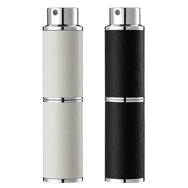 2 stk. parfumediffusor 8 ml læder tom cologneforstøver mini parfumesprayflaske til rejser (sort hvid)