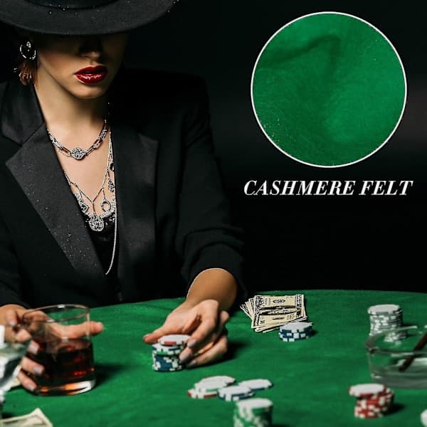 Poker- og bridge-duk med elastisk stoff for bord 36-48 tommer spilltilbehør {ROG}