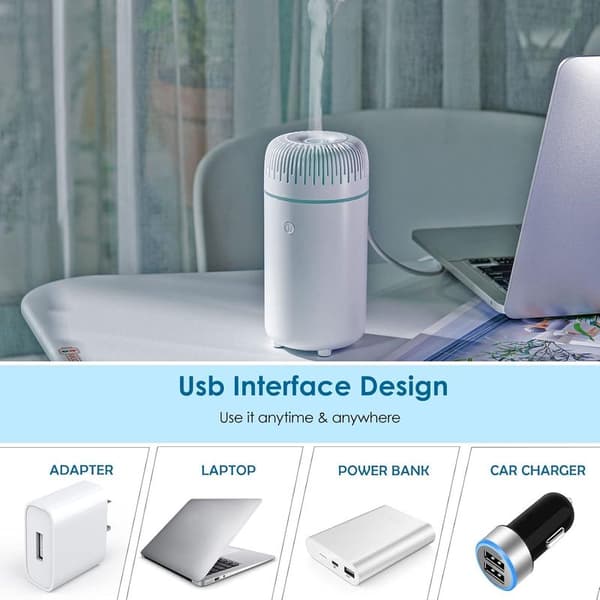 Mini USB bil eterisk olje diffuser, bærbar aromaterapi luftfukter