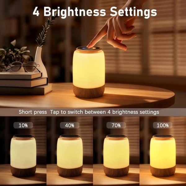 LED sengelampe med 256 RGB-farver - 7 tilstande, 4 lysstyrkeniveauer - berøringstimer