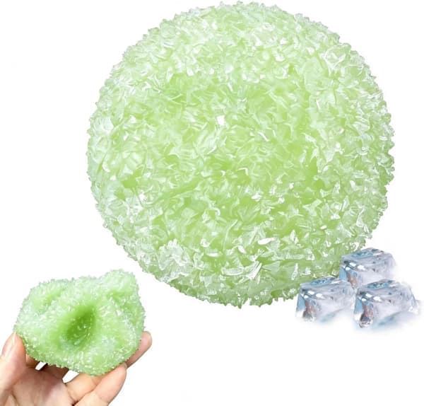 Sprø klemmeball – Voksbær ishud sensorisk squishy stresslindring – Grønn