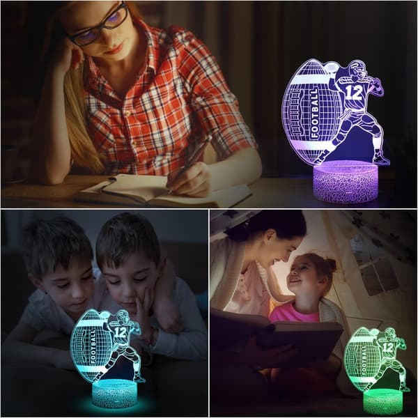 Fodbold 3D Illusion Lampe Natlys Fodbold Gaver til Mænd