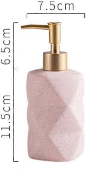 2-pack Keramiska Tvålpumpar i Nordisk Stil Påfyllningsbara Flytande Pumpflaskor | Texturerad Design med Guldfläckar