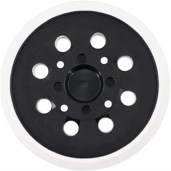 125 mm kardborreslipplatta med 8 hål - Kompatibel med Bosch PEX 300/400 AE - Vit - Optimalt grepp