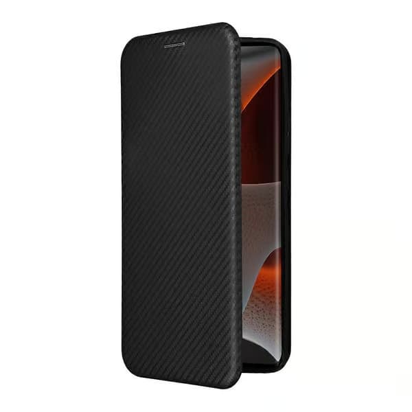 Flipcover med kulfiber-tekstur (Sort, til Motorola Edge 50 Pro)
