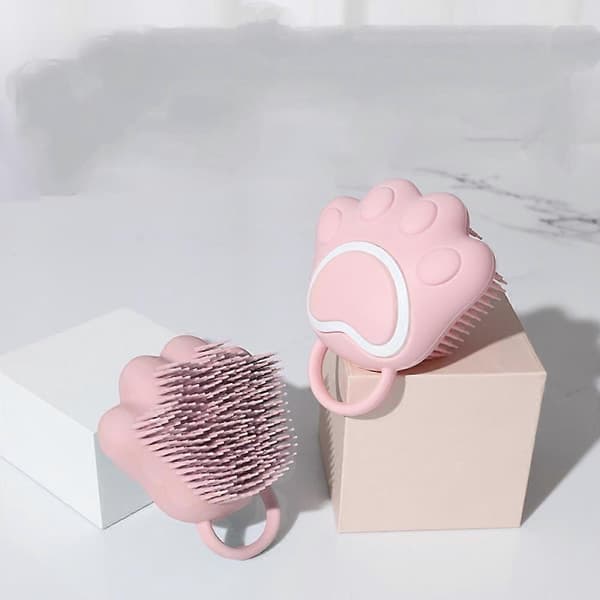 Hundebadebørste Kæledyrsshampoobørste til beroligende massagevask (pink)