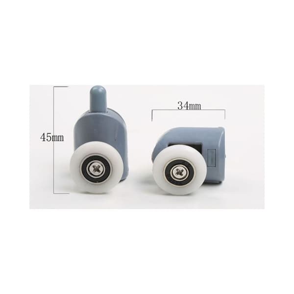 23 mm brusedør rulle – rustfrit stål og PA-plast – 8 ruller til 4-6 mm glasdøre – nem installation