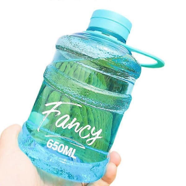 Mini Liten Ren Hinkkopp Plast Vattenkopp Fancy [Transparent Blå] 650ml Enkelkopp + Koppborste