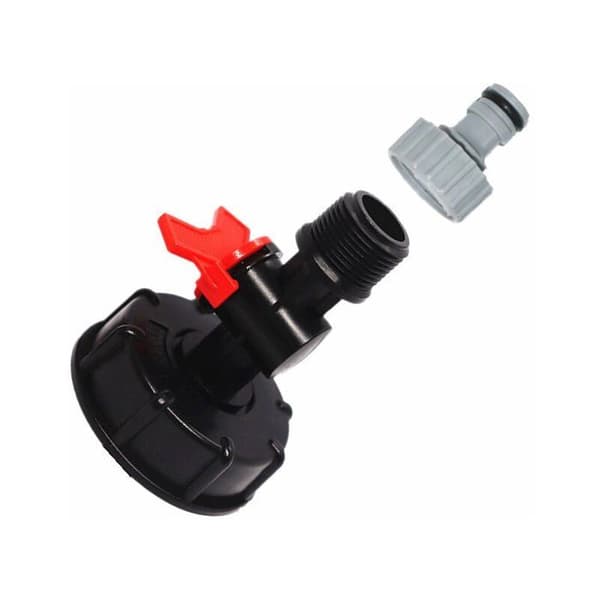 1000L Tankhane med slangeadapter, IBC-hanefitting, havehane til opsamling af regnvand (A