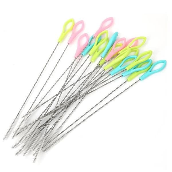 Sugrörsborstar - 10-pack - Rostfritt stål - 3 färger - Teinfuser