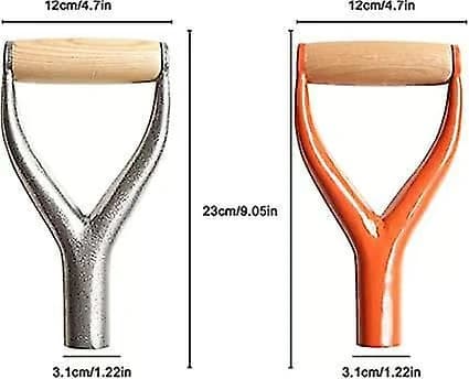 Jern spadehåndtak med indre diameter, D/y grep, god håndbeskyttelse, hage, solid jern, tilbehør, hageredskaper for snøskuffe, graving, rake