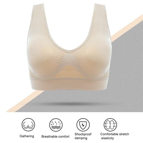 Sport-BH Push-Up Väst Stötsäker Underkläder KÖTTFÄRG M