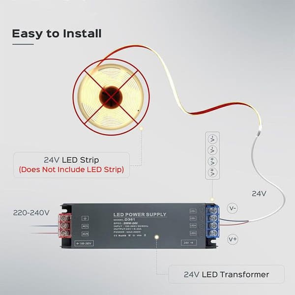 LED-driver 220V til 12V 100W 8.3A, ultratynn konstantstrømtransformator for LED-belysning
