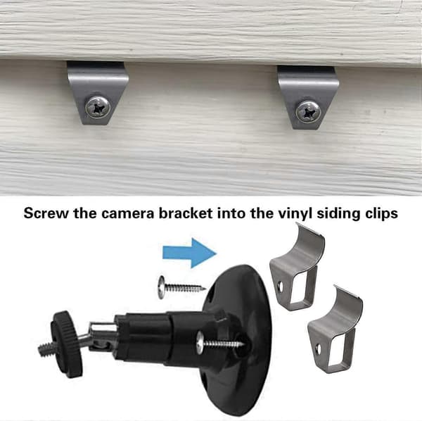 (30-pack) Vinyl Siding Clips Krokar Ingen hål behövs Utomhusskruvar Hängare för montering av hemsäkerhetskamera