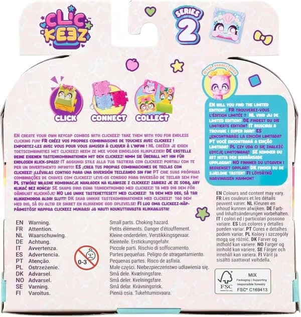 Goliath - CLICKEEZ Multipack Sarja 5 Söpöä avaimenperä-puristuslelua - Stressiä lievittävät avaimenperälelut - Sensoriset ASMR-lelut - 30+ sarjaa, satunnaiset 5 kpl