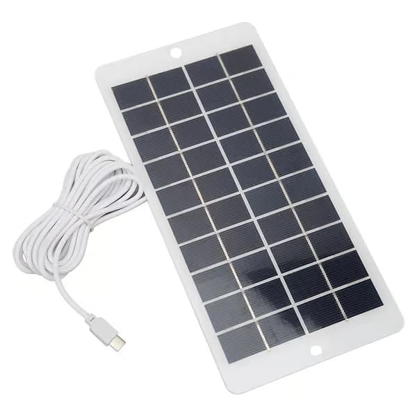 10W 5V Solpanel Typ C Utgång Bärbar Solladdningspanel för Telefonladdning Säkerhetsövervakning