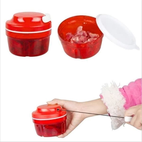 Grønnsakskutter - Hakker - Rød - ABS/PP - 10,5 x 9 x 9 cm