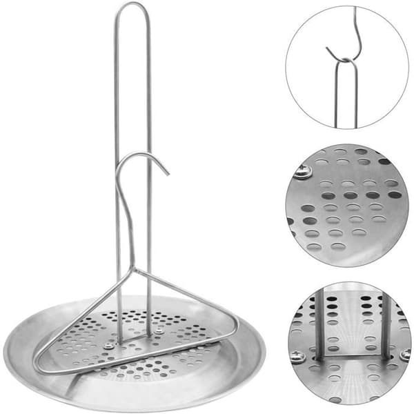 Sæt med rustfri stålgitre til kalkunfrituregryde med fedtopsamlingsbakke, kompatibel