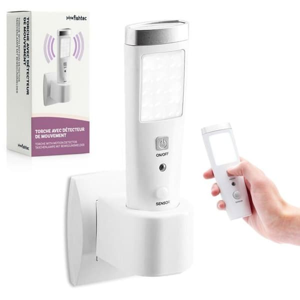 LED Lommelykt - Bevegelsessensor - 60° Deteksjonsvinkel - Oppladbart Batteri - Hvit